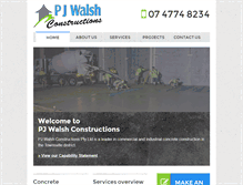 Tablet Screenshot of pjwalshconstructions.com